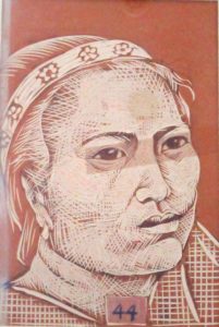 Leonard Aguinaldo, Subjects, Portrait of Lowland Filipinos 44, Uncolored carved rubber, 2016, 22x14.5 cm